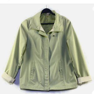 White Stag Coat Women's Size Medium Lime Green Lightweight Lined Long Sleeve